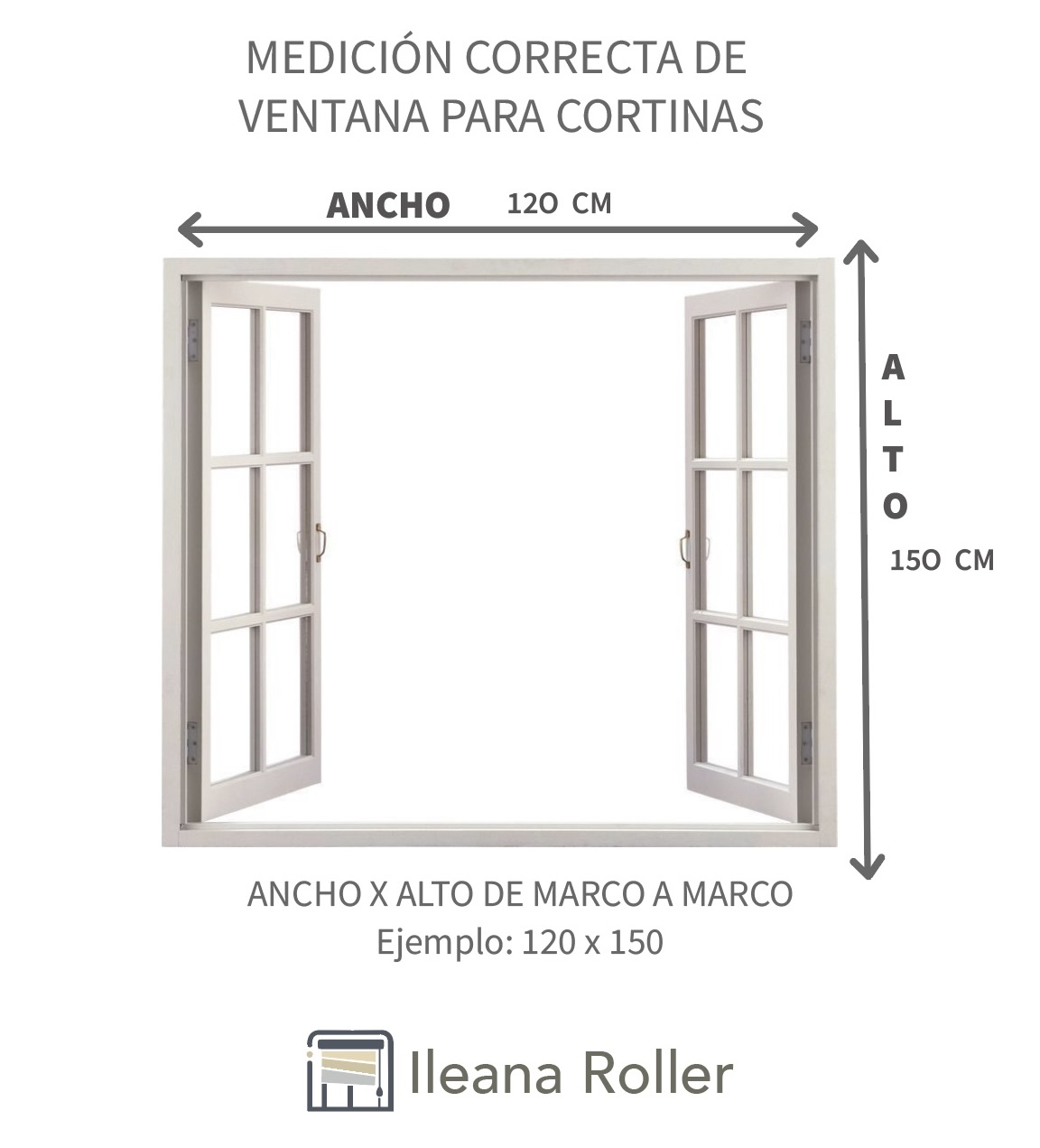 Guía para medir cortina roller